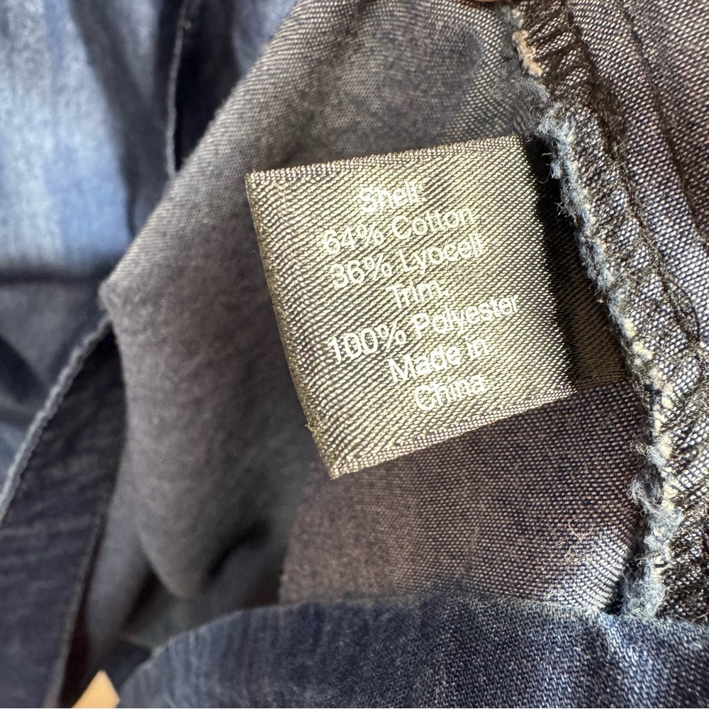 Lane Bryant Chambray Shirt Dress Size 18 Drawstring Waist Minimalist Preppy - Picture 10 of 14